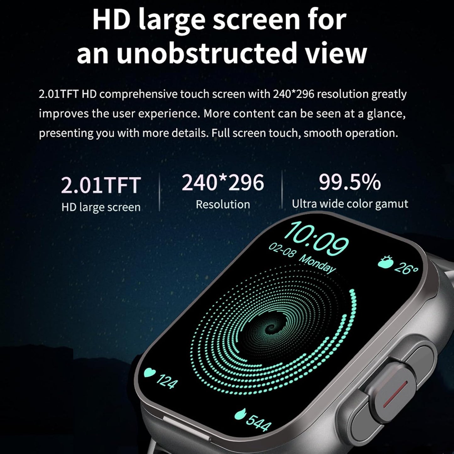 DENASH Smart Watch with Earbuds 2.01" HD Screen Fitness Watch 2 in 1 Smartwatch and Earbuds