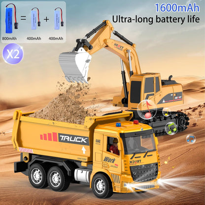 Excavator and Dump Truck Toy Set - RC Construction Vehicles