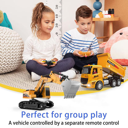 Excavator and Dump Truck Toy Set - RC Construction Vehicles