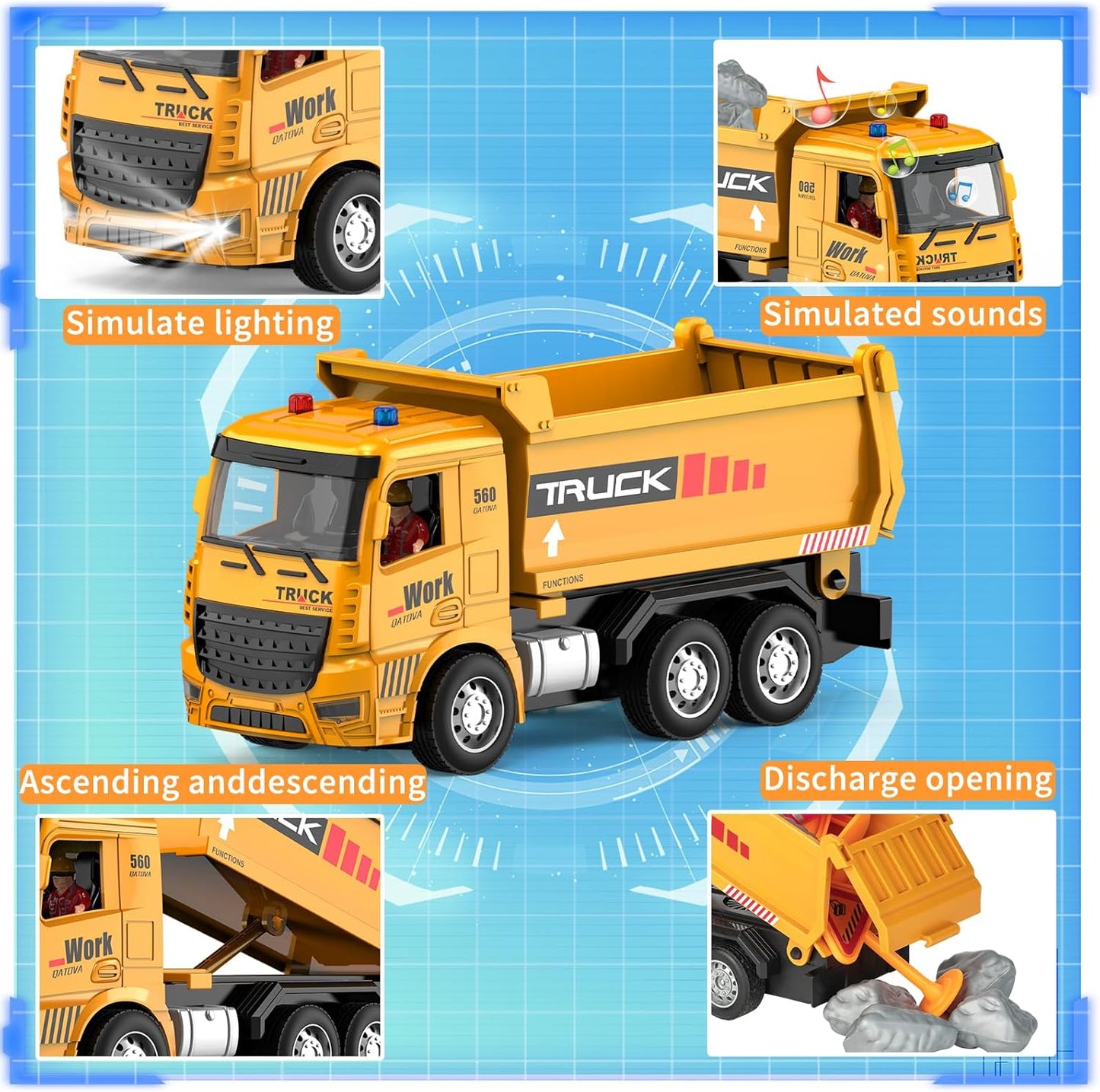 Excavator and Dump Truck Toy Set - RC Construction Vehicles