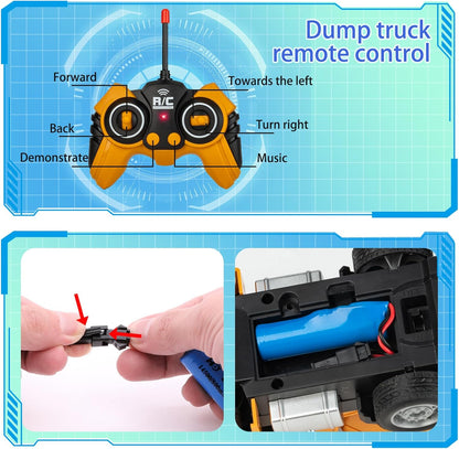 Excavator and Dump Truck Toy Set - RC Construction Vehicles