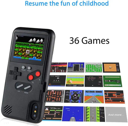 Nostalgia Gameboy Case for iPhone 8- iPhone 14 Pro Handheld Retro 36 Classic Games